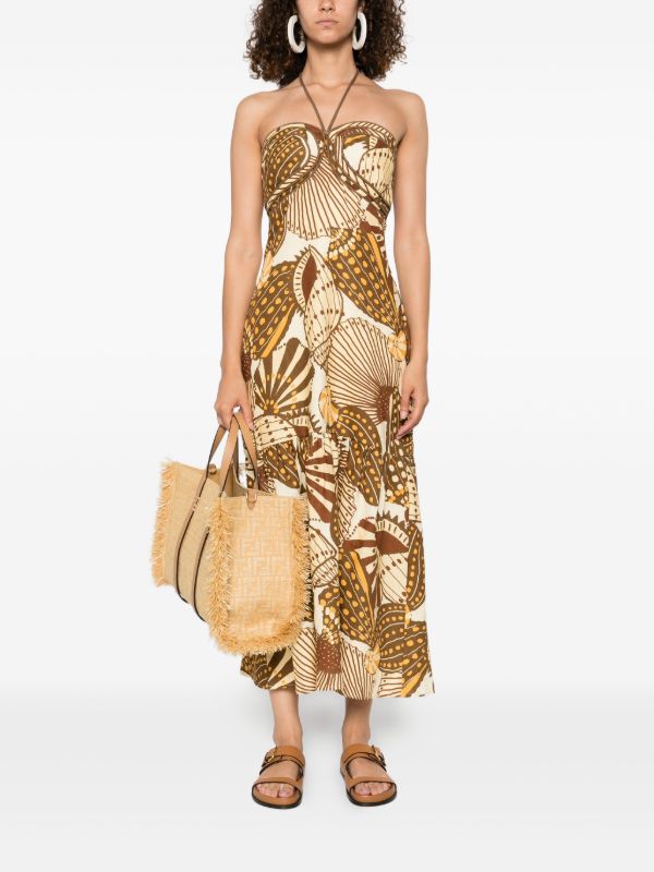 FARM Rio Shell Mix Midi Dress | Browns Day Dresses