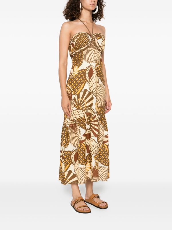 FARM Rio Shell Mix Midi Dress | Browns Day Dresses