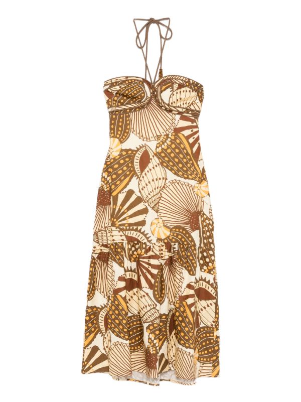FARM Rio Shell Mix midi dress | Browns Day Dresses