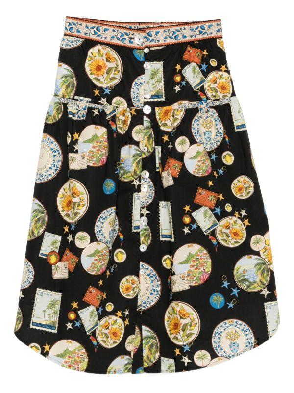 FARM Rio Trip Souvenir midi skirt | Browns A-Line Skirts