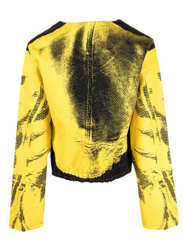 FEBEN Yellow Charriot Printed Biker Jacket | Browns Biker Jackets