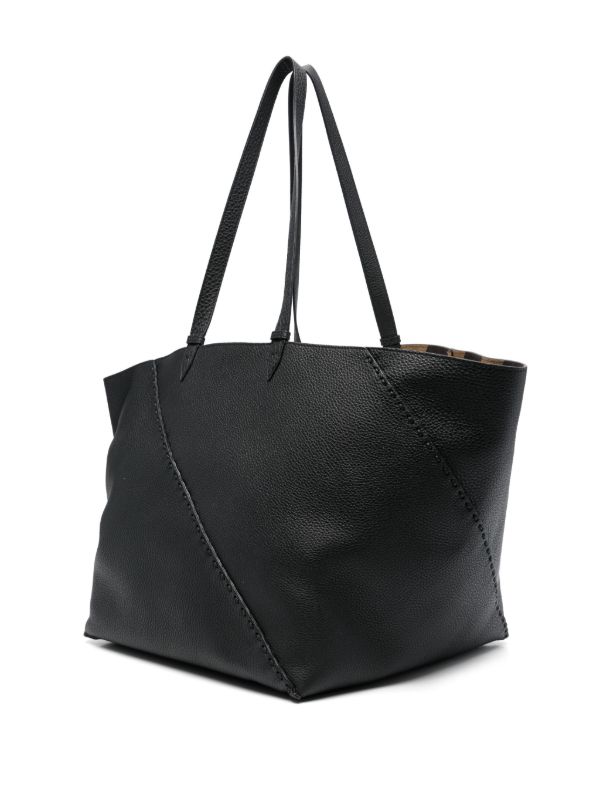 FENDI Black Large Selleria Diagonal Shopper Tote Bag | Browns Tote Bags