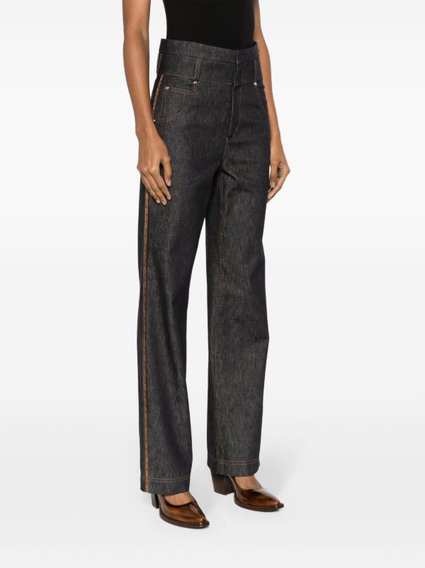 FENDI Blue High-Waist Straight Jeans | Browns Straight-Leg Jeans