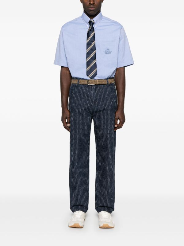 FENDI Blue Topstitched Straight-Leg Jeans | Browns Regular & Straight-Leg Jeans