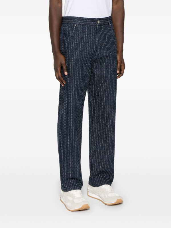 FENDI Blue Topstitched Straight-Leg Jeans | Browns Regular & Straight-Leg Jeans