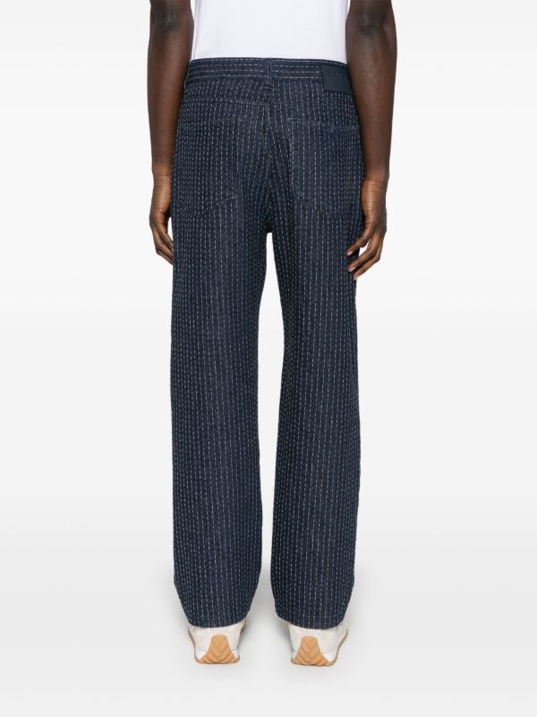 FENDI Blue Topstitched Straight-Leg Jeans | Browns Regular & Straight-Leg Jeans
