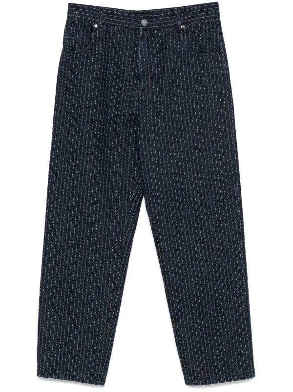 FENDI Blue Topstitched Straight-Leg Jeans | Browns Regular & Straight-Leg Jeans