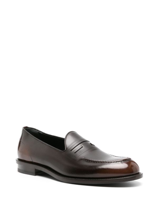 FENDI Brown Baguette Leather Loafers | Browns Loafers