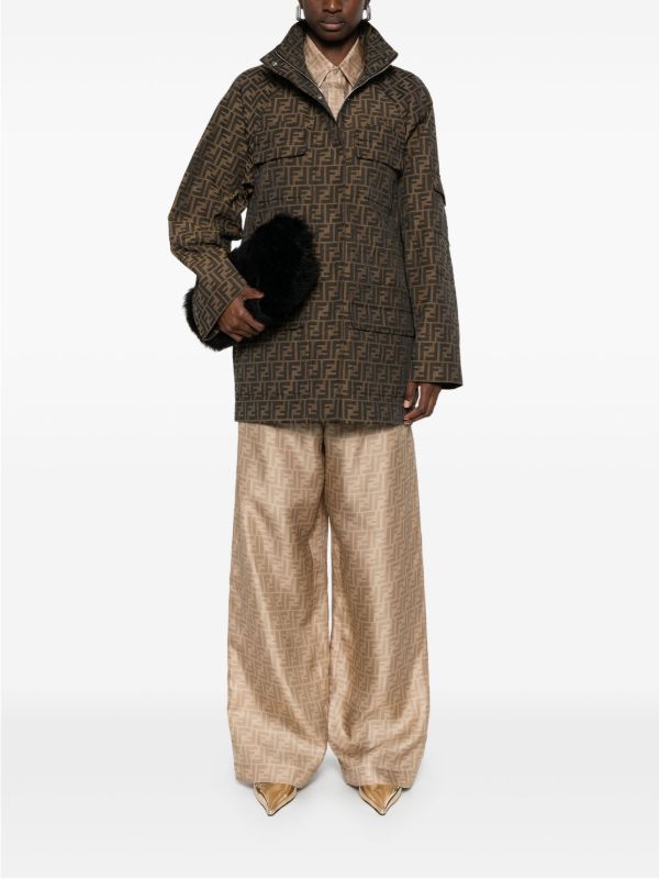 FENDI FF Canvas Short Coat | Browns Single Breasted Coats