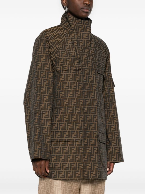 FENDI FF Canvas Short Coat | Browns Single Breasted Coats