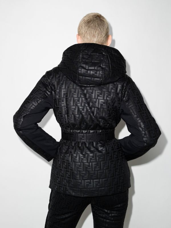 FENDI FF Embossed Hooded Ski Jacket | Browns Ski Jackets
