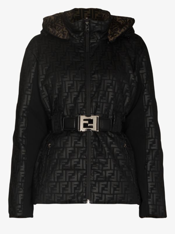 FENDI FF embossed hooded ski jacket | Browns Ski Jackets