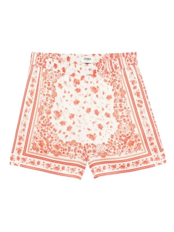 FENDI floral-print elasticated-waist shorts | Browns Short & Mini Shorts