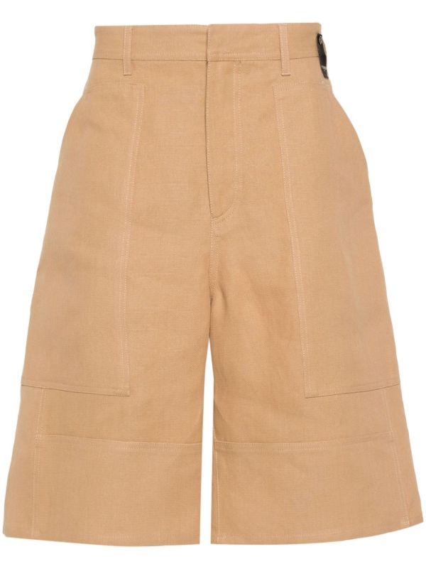 FENDI neutral canvas bermuda shorts | Browns Bermuda Shorts
