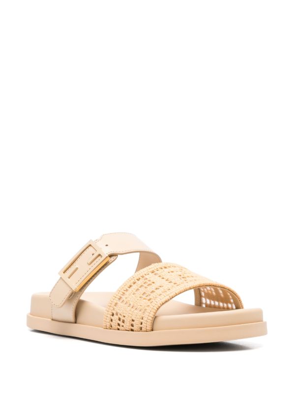 FENDI Raffia FF-embroidered Sandals | Browns Sandals