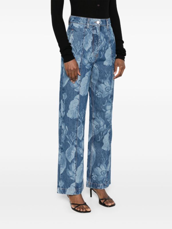 FENDI Sea Garden-motif Jeans | Browns Wide-Leg Jeans