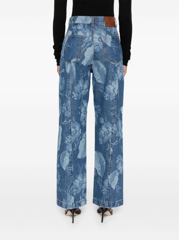 FENDI Sea Garden-motif Jeans | Browns Wide-Leg Jeans