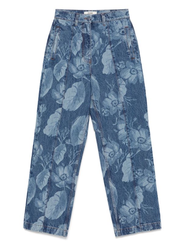FENDI Sea Garden-motif jeans | Browns Wide-Leg Jeans