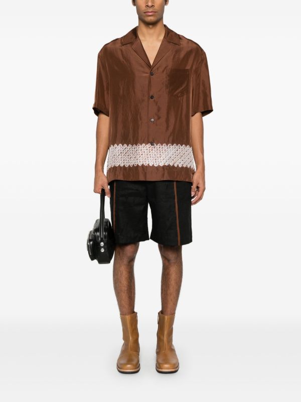 Feng Chen Wang Black Contrast Stripe Bermuda Shorts | Browns Bermuda Shorts