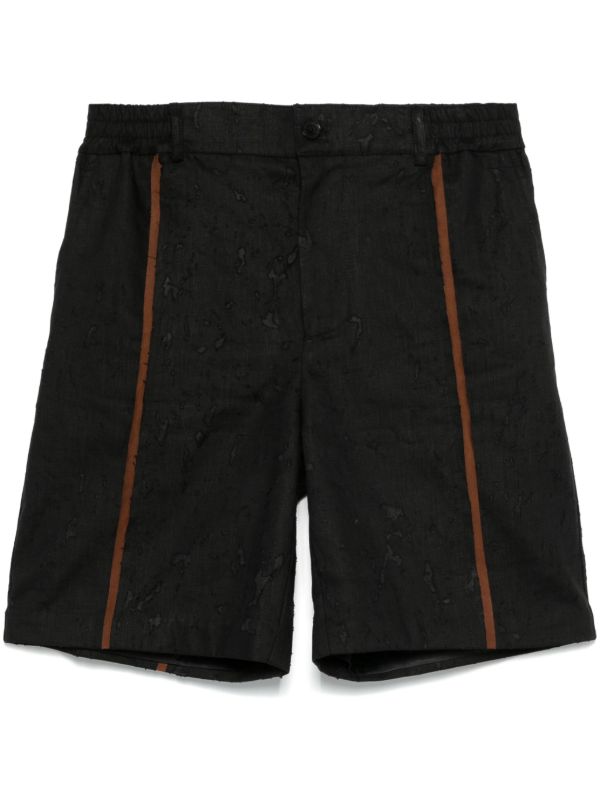 Feng Chen Wang Black Contrast Stripe Bermuda Shorts | Browns Bermuda Shorts