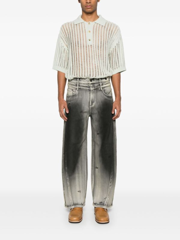 Feng Chen Wang Green Knit Polo Shirt | Browns Polo Shirts