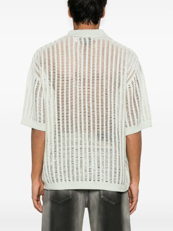 Feng Chen Wang Green Knit Polo Shirt | Browns Polo Shirts