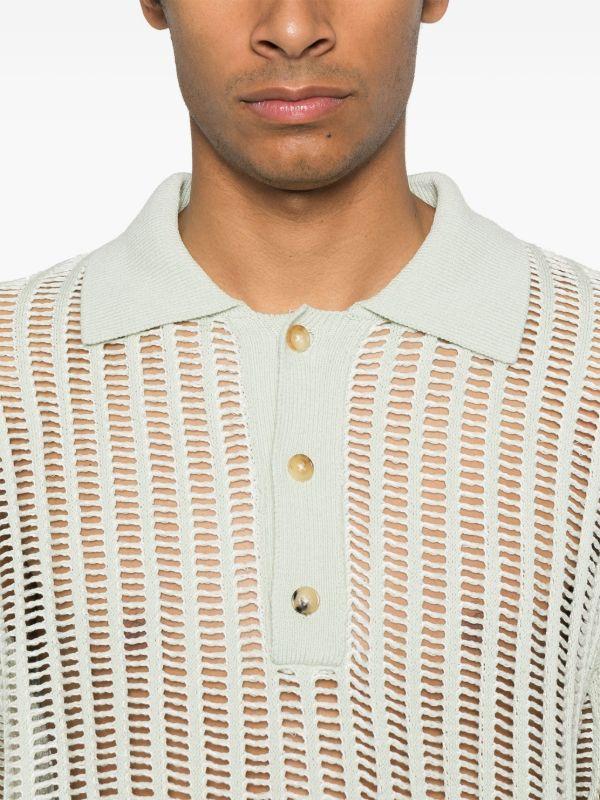 Feng Chen Wang Green Knit Polo Shirt | Browns Polo Shirts