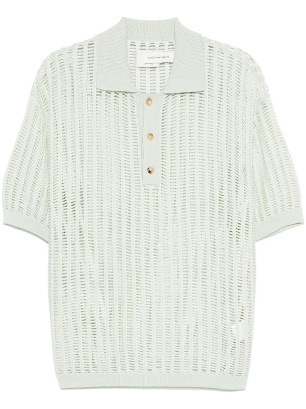 Feng Chen Wang Green Knit Polo Shirt | Browns Polo Shirts