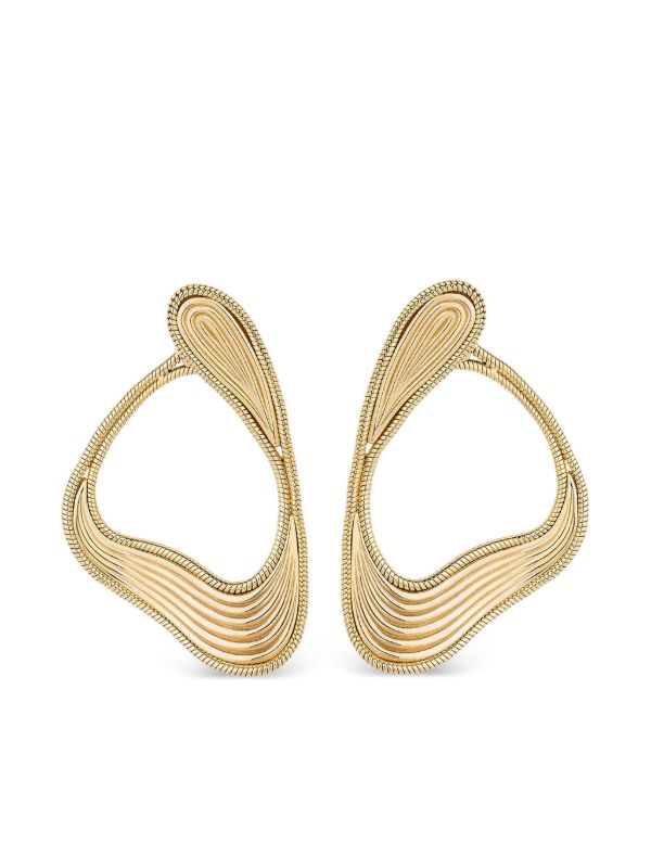 Fernando Jorge 18K yellow gold Stream Lines loop earrings | Browns Fine Earrings
