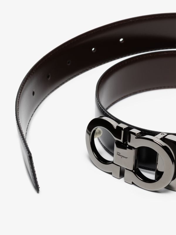 Ferragamo Black And Brown Gancini Reversible Leather Belt | Browns Belts