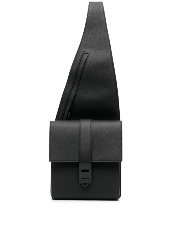 Ferragamo Black Asymmetric Shoulder Bag | Browns Shoulder Bags