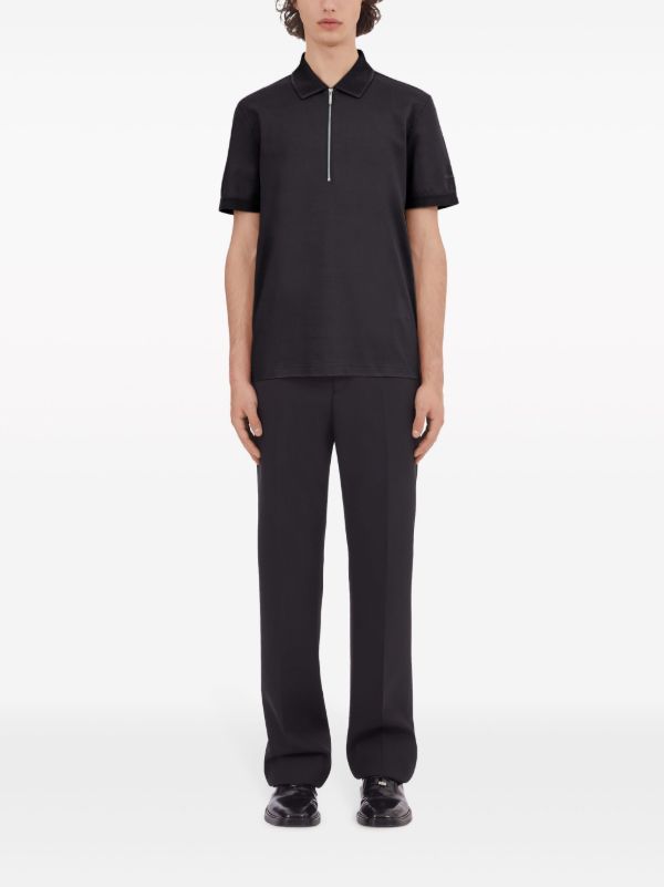 Ferragamo Black Cotton Polo Shirt | Browns Polo Shirts