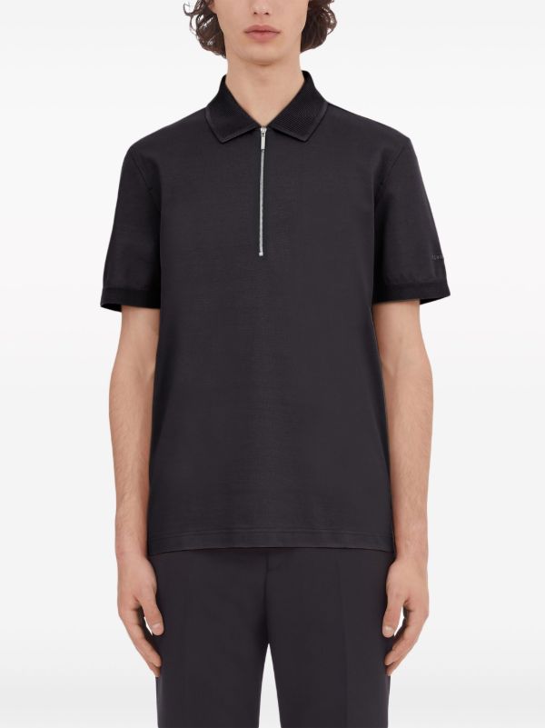 Ferragamo Black Cotton Polo Shirt | Browns Polo Shirts