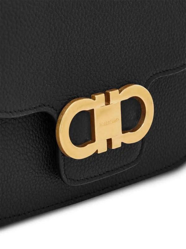 Ferragamo Black Double Gancini Cross Body Bag | Browns Shoulder Bags
