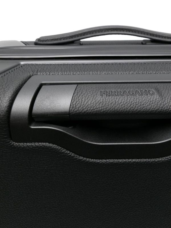 Ferragamo Black Gancini Embossed Leather Suitcase | Browns Luggage & Holdalls