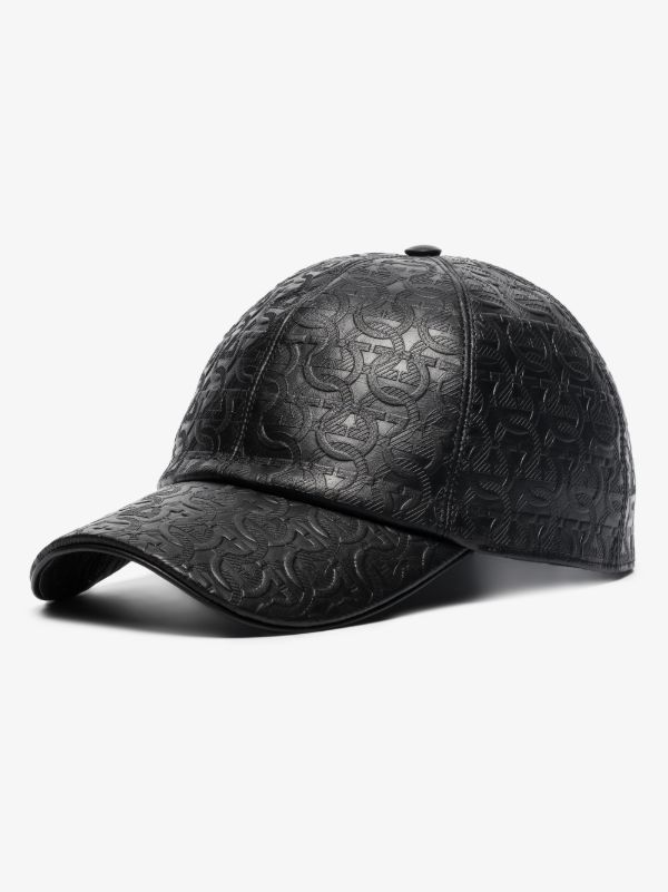 Ferragamo Black Gancini Leather Baseball Cap | Browns Hats