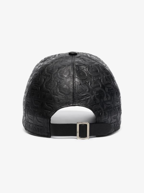 Ferragamo Black Gancini Leather Baseball Cap | Browns Hats