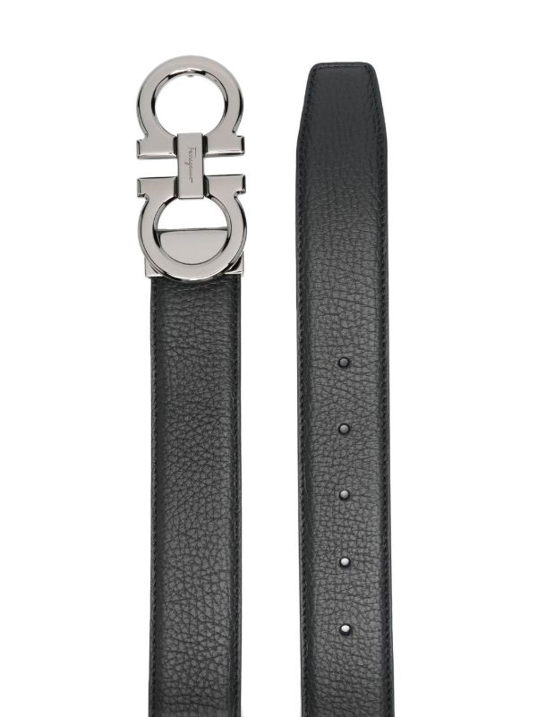 Ferragamo Black Gancini Leather Belt | Browns Belts