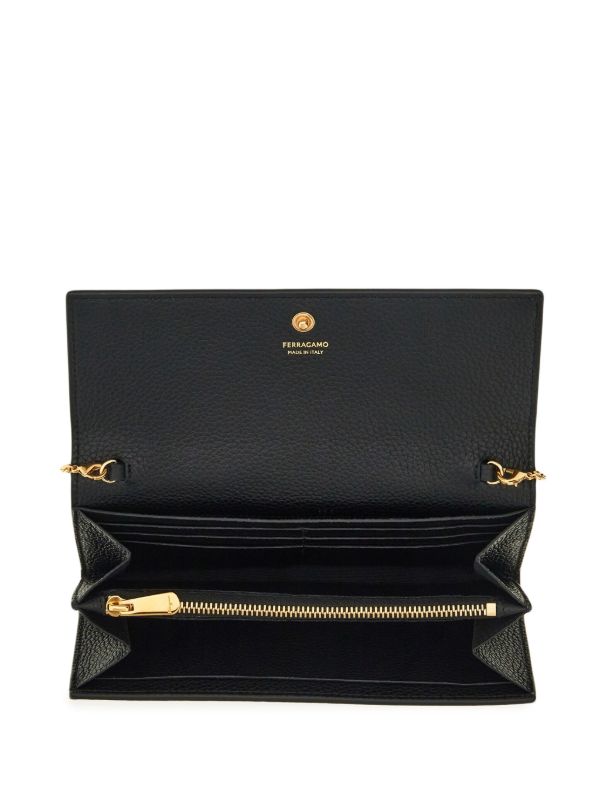 Ferragamo Black Gancini Leather Wallet | Browns Wallets & Purses