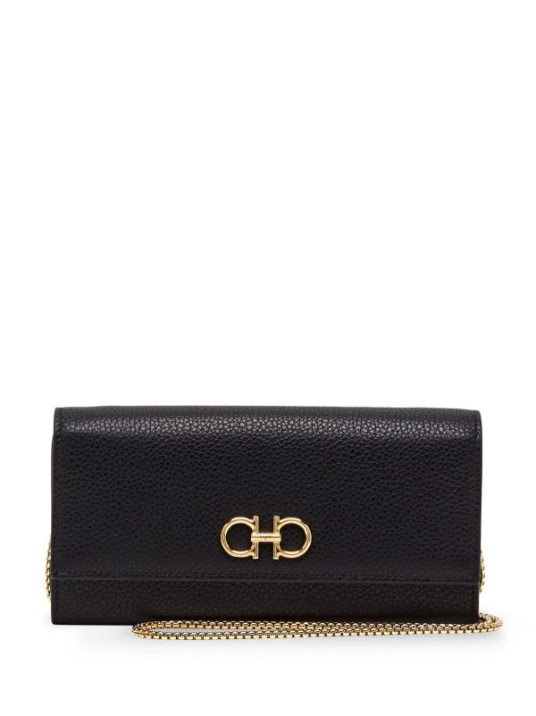 Ferragamo Black Gancini Leather Wallet | Browns Wallets & Purses