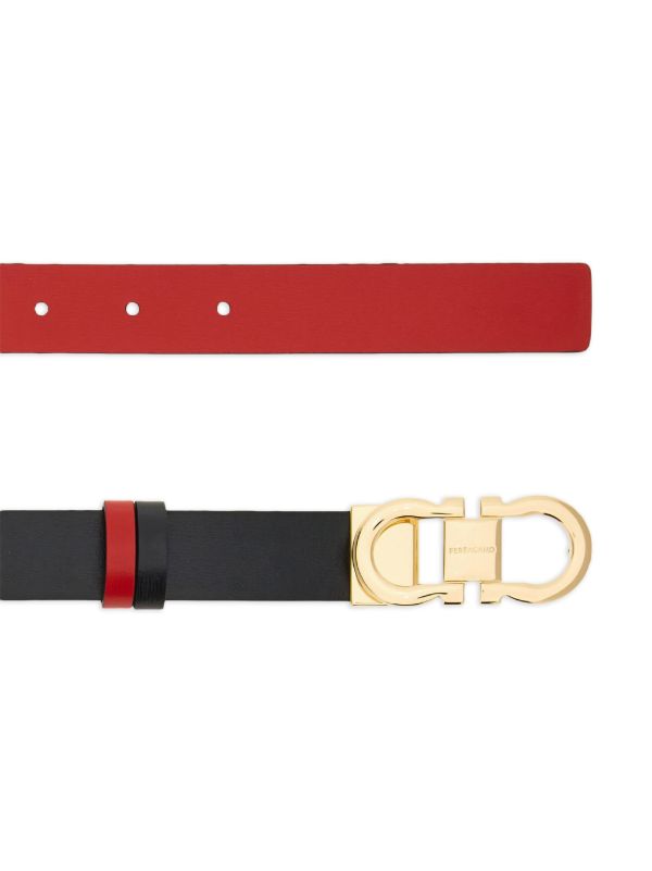 Ferragamo Black Gancini Reversible Leather Belt | Browns Belts
