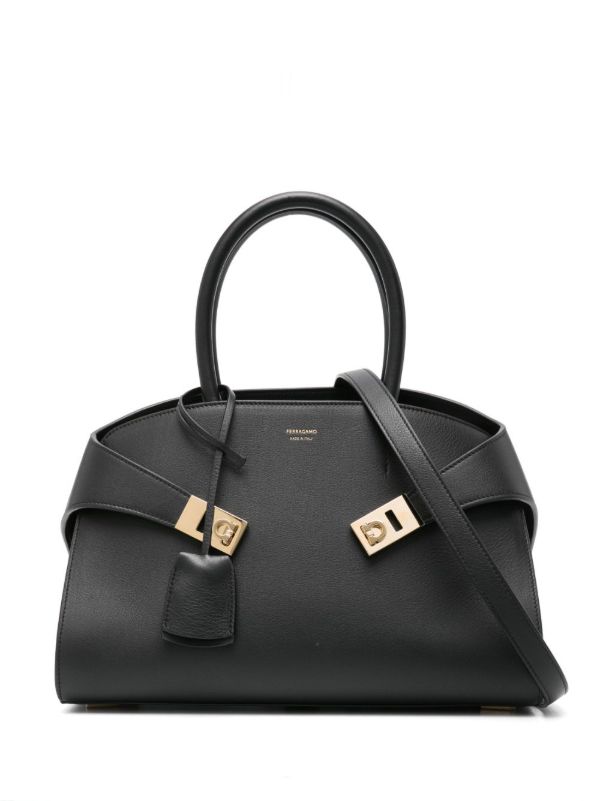 Ferragamo Black Hug Leather Tote Bag | Browns Tote Bags