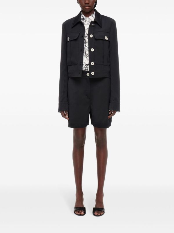 Ferragamo Black Utility Wool Cargo Shorts | Browns Knee-Length Shorts