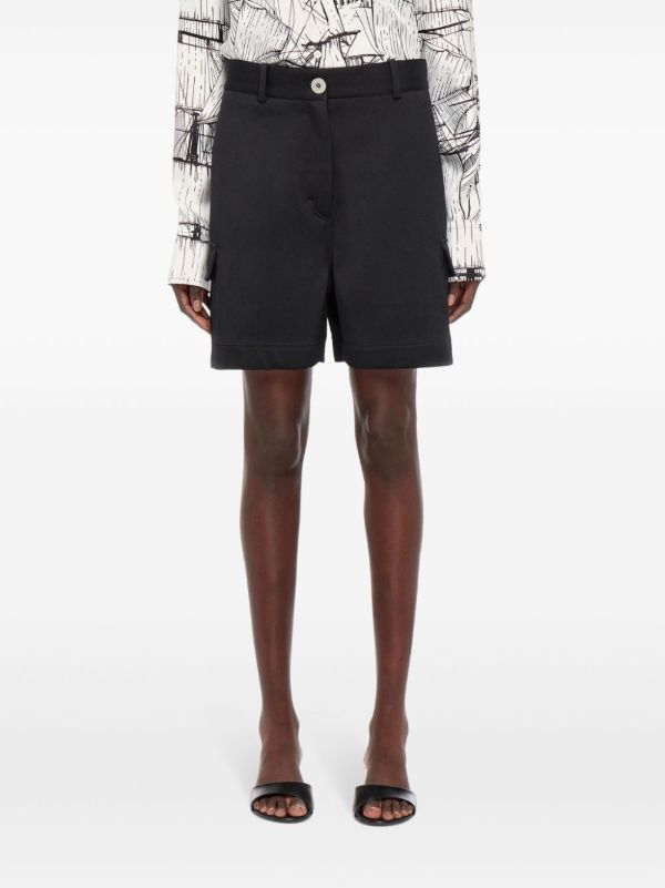 Ferragamo Black Utility Wool Cargo Shorts | Browns Knee-Length Shorts