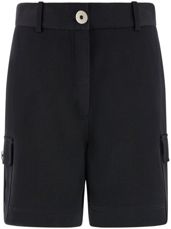 Ferragamo Black Utility Wool Cargo Shorts | Browns Knee-Length Shorts