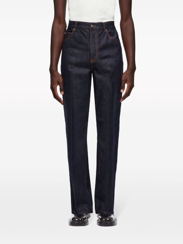 Ferragamo Blue High-Rise Straight Jeans | Browns Regular & Straight-Leg Jeans