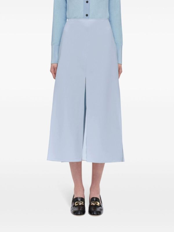 Ferragamo Blue Layered Midi Skirt | Browns High-Waisted Skirts