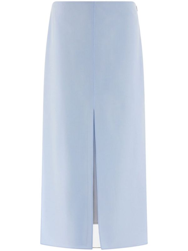 Ferragamo Blue Layered Midi Skirt | Browns High-Waisted Skirts