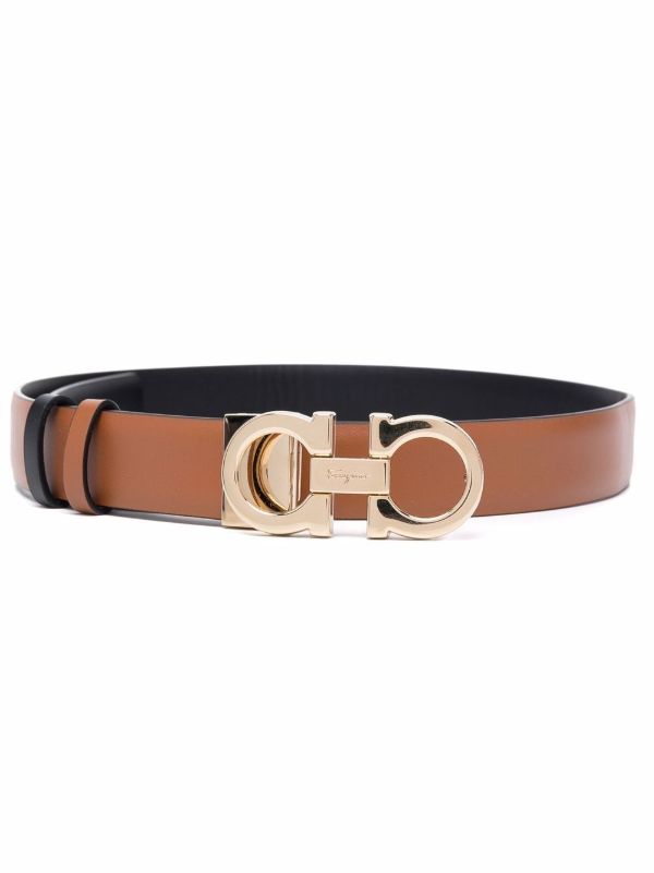 Ferragamo Brown Gancini Leather Belt | Browns Belts