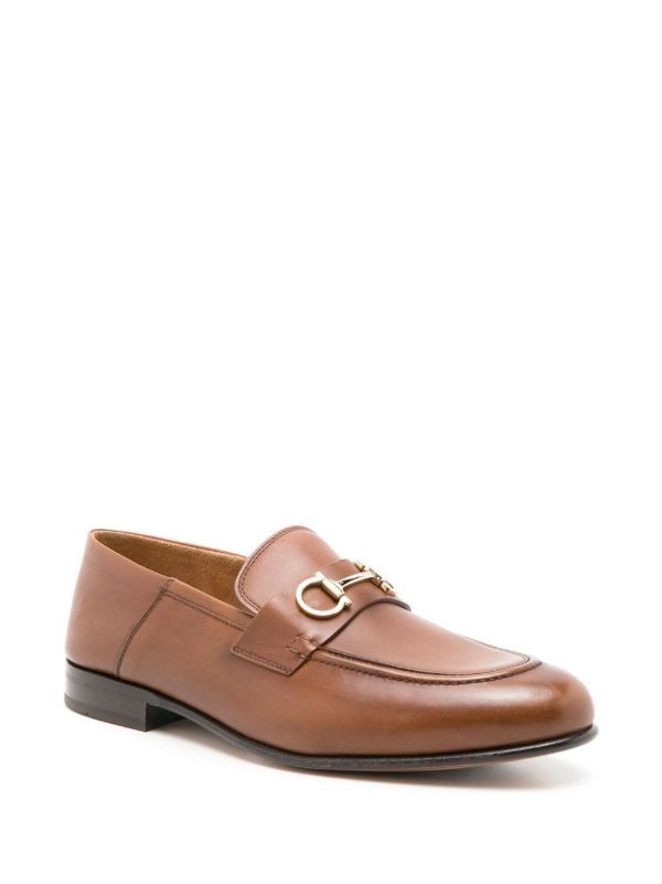 Ferragamo Brown Gancini Leather Loafers | Browns Loafers